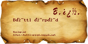 Büttl Árpád névjegykártya